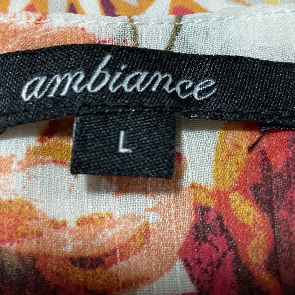 Ambiance Flowy Floral Tank Top with Split Back | White with Pink and Red Roses - Picture 6 of 9